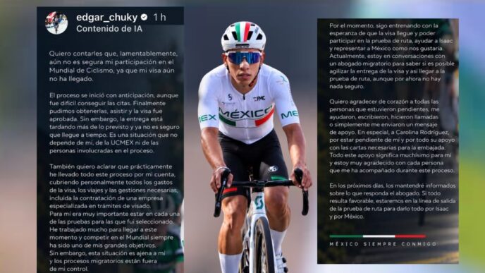 Edgar Chucky Cadena corre el riesgo de perder su lugar en el Mundial de Ciclismo