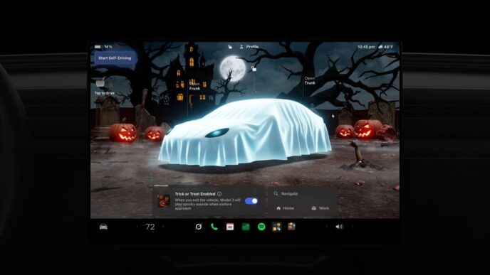 Tesla y sus sorpresas de Halloween con luces y sonidos aterradores