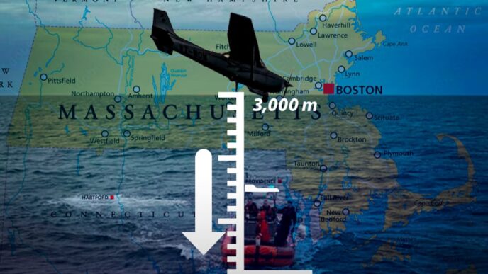 Avión en Massachusetts cayó vertiginosamente antes de perder contacto en 3 minutos